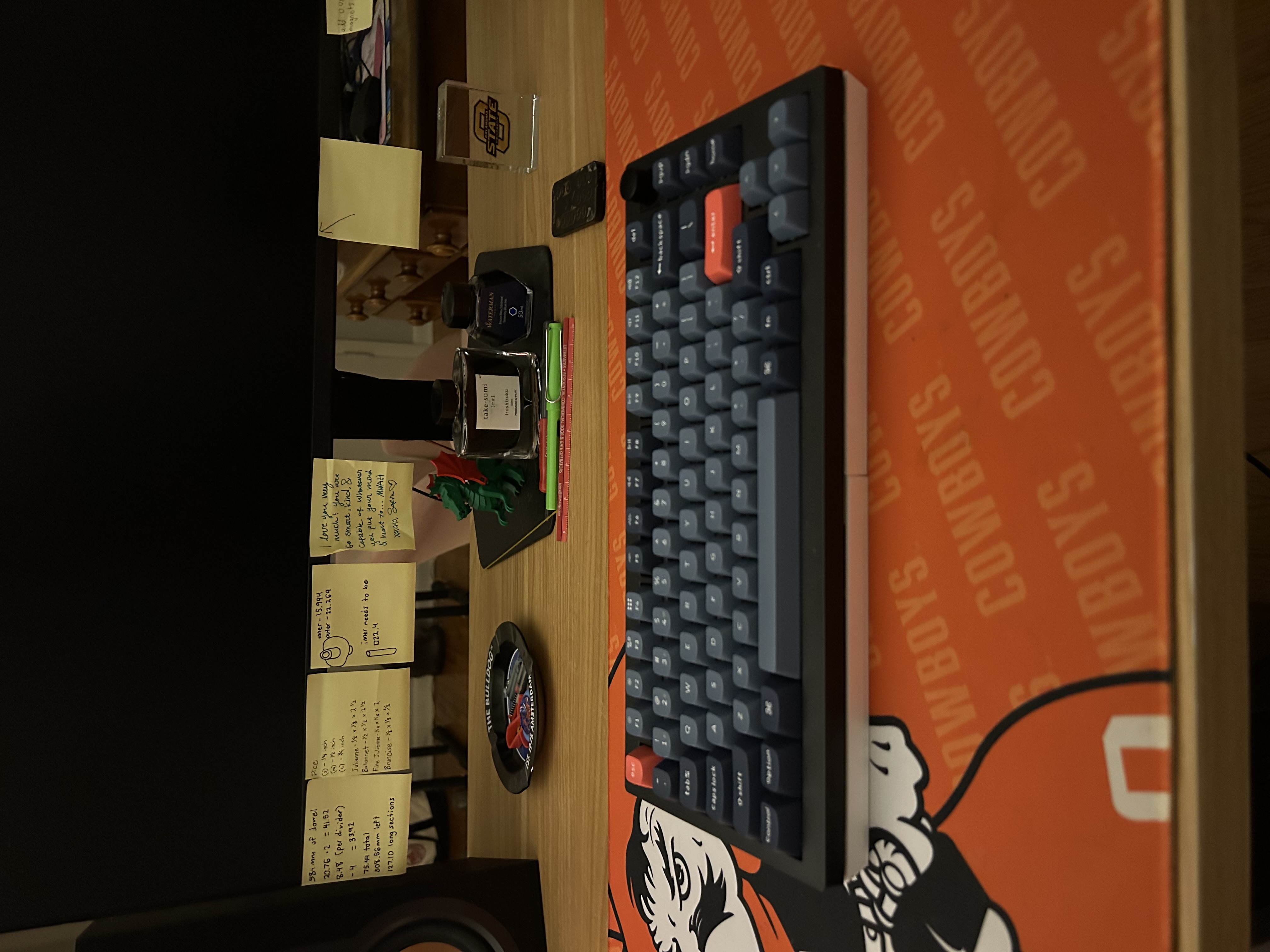 Close-up of the keyboard's edge resting on one half of the cover